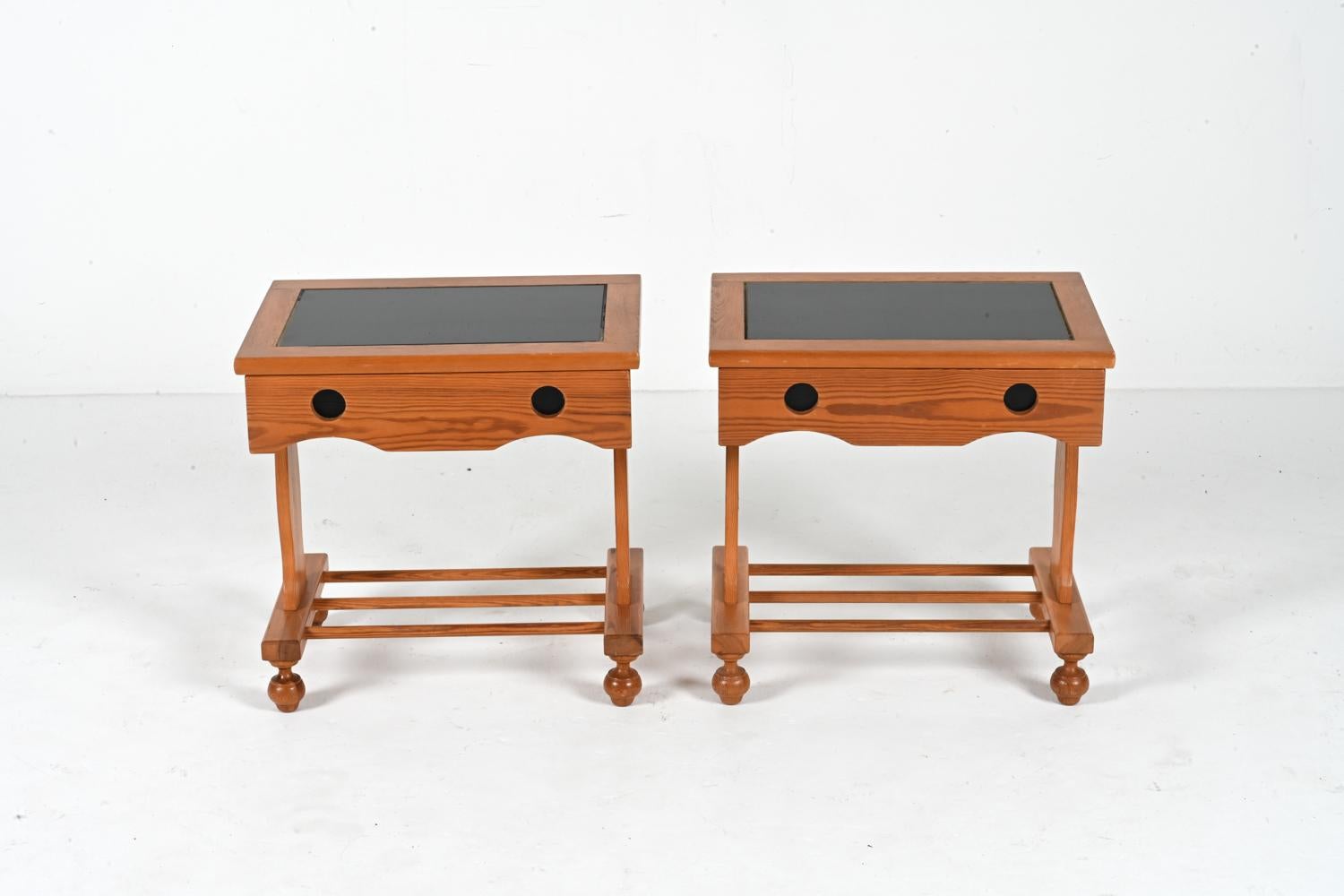 Pair of Swedish Pine Nightstands or End Tables, c. 1980's  In Good Condition For Sale In Norwalk, CT