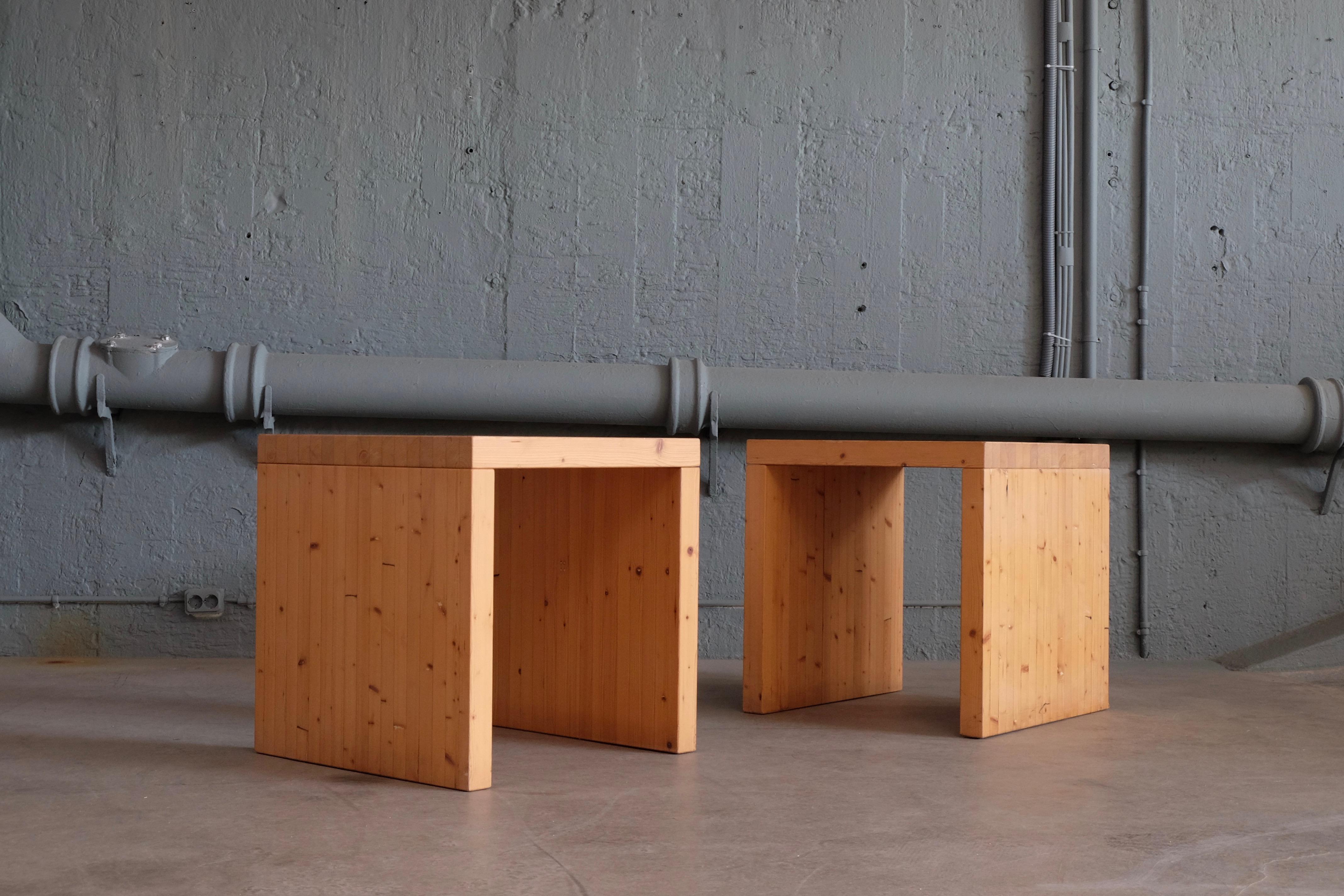 Pair of Swedish Pine Tables, 1970s 1