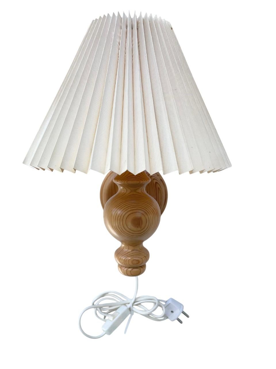 Scandinavian Modern Pair of Swedish Pine Wall Lamps with Pleated Shades, 1970s