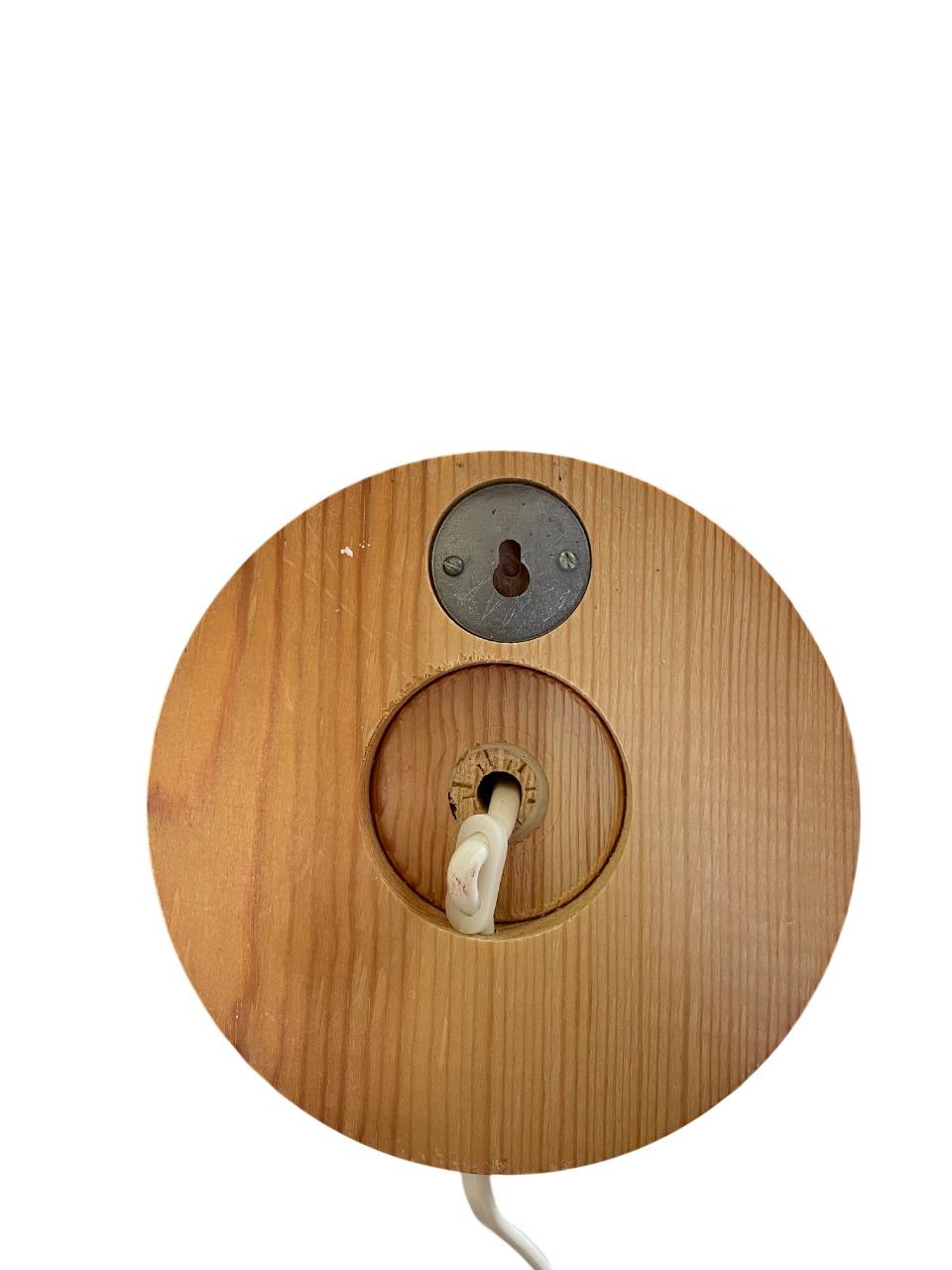 Pair of Swedish Pine Wall Lamps with Pleated Shades, 1970s 1