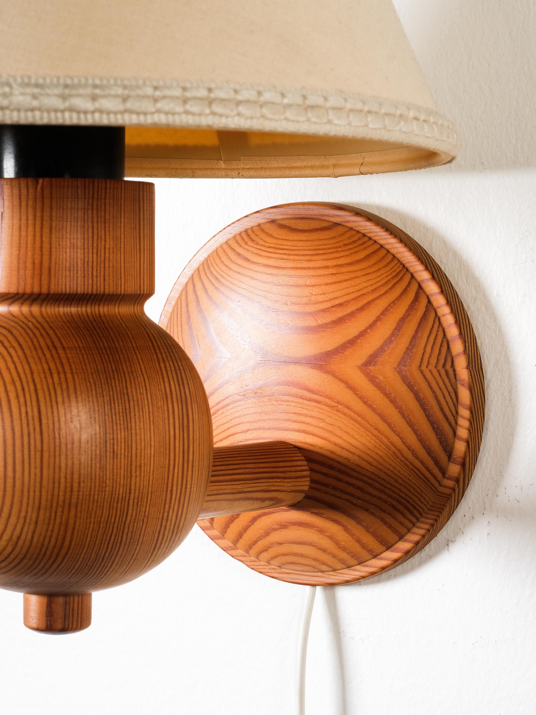Pair of Swedish Pine Wood Wall Lamps by Aneta, Sweden, 1970s For Sale 5
