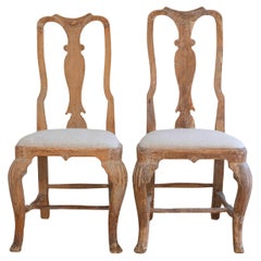 Pair of Swedish Rococo Chairs with Traces of Original Paint, Circa 1770
