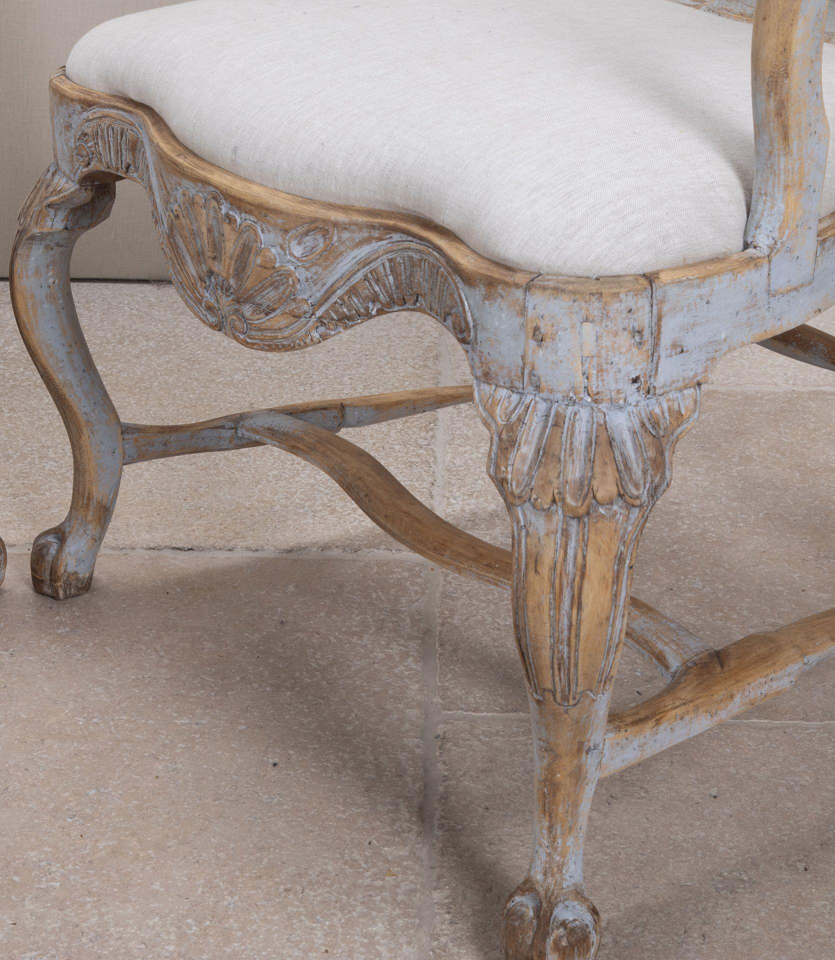 Paire de fauteuils suédois d'époque rococo en vente 5