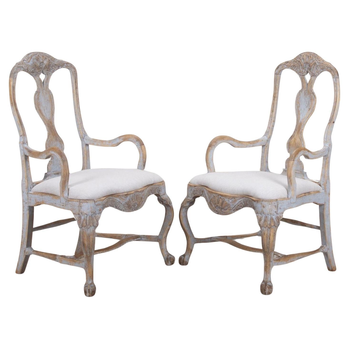 Coppia di poltrone svedesi del periodo rococò