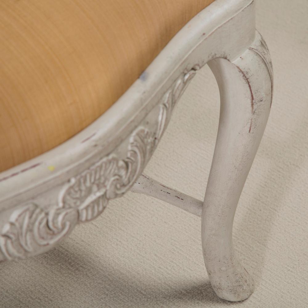 Softwood Pair of Swedish Rococo Style Painted Armchairs, 1920s For Sale