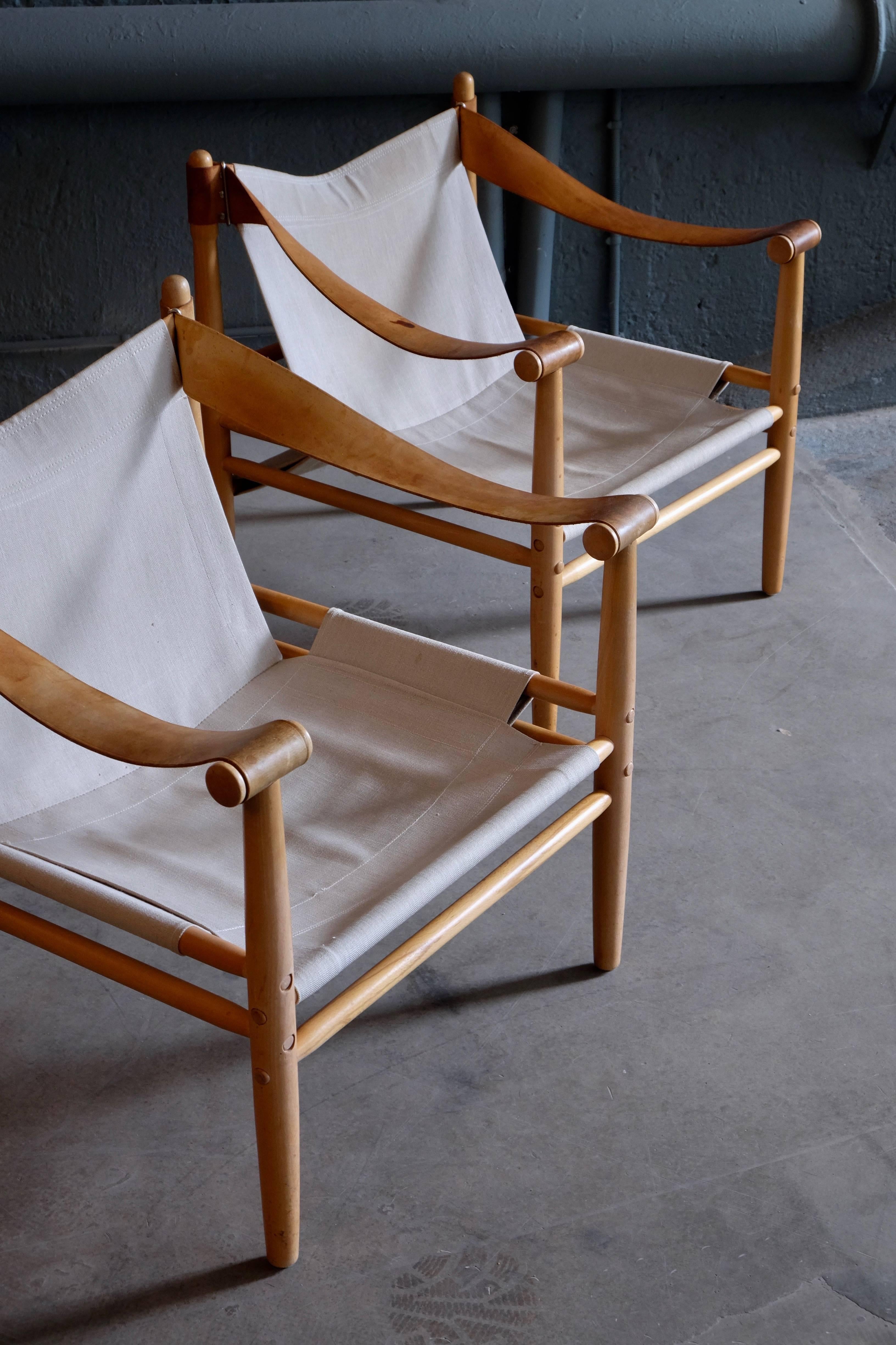 Pair of Swedish Safari Chairs by Gärsnäs, 1960s 5