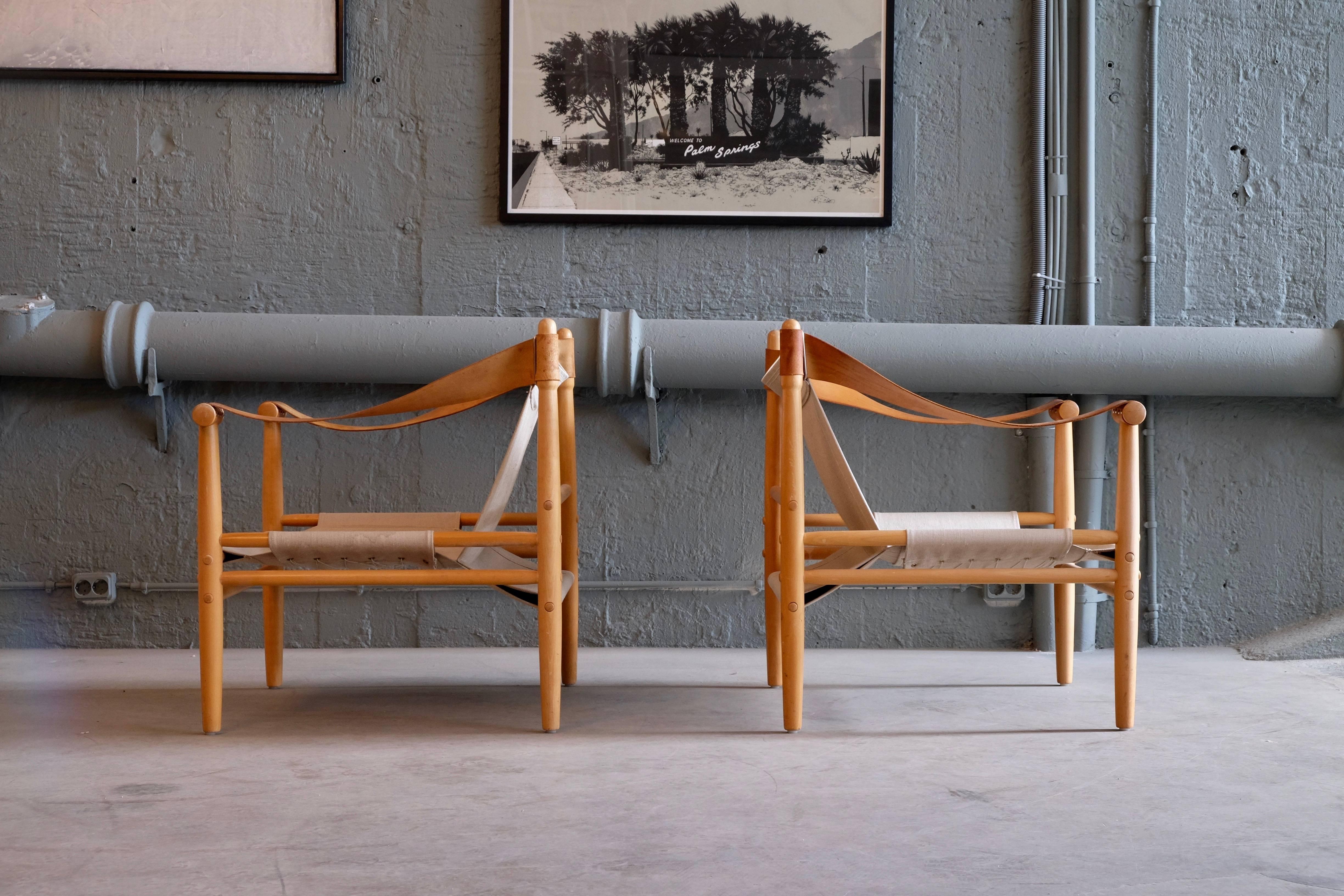 Scandinavian Modern Pair of Swedish Safari Chairs by Gärsnäs, 1960s