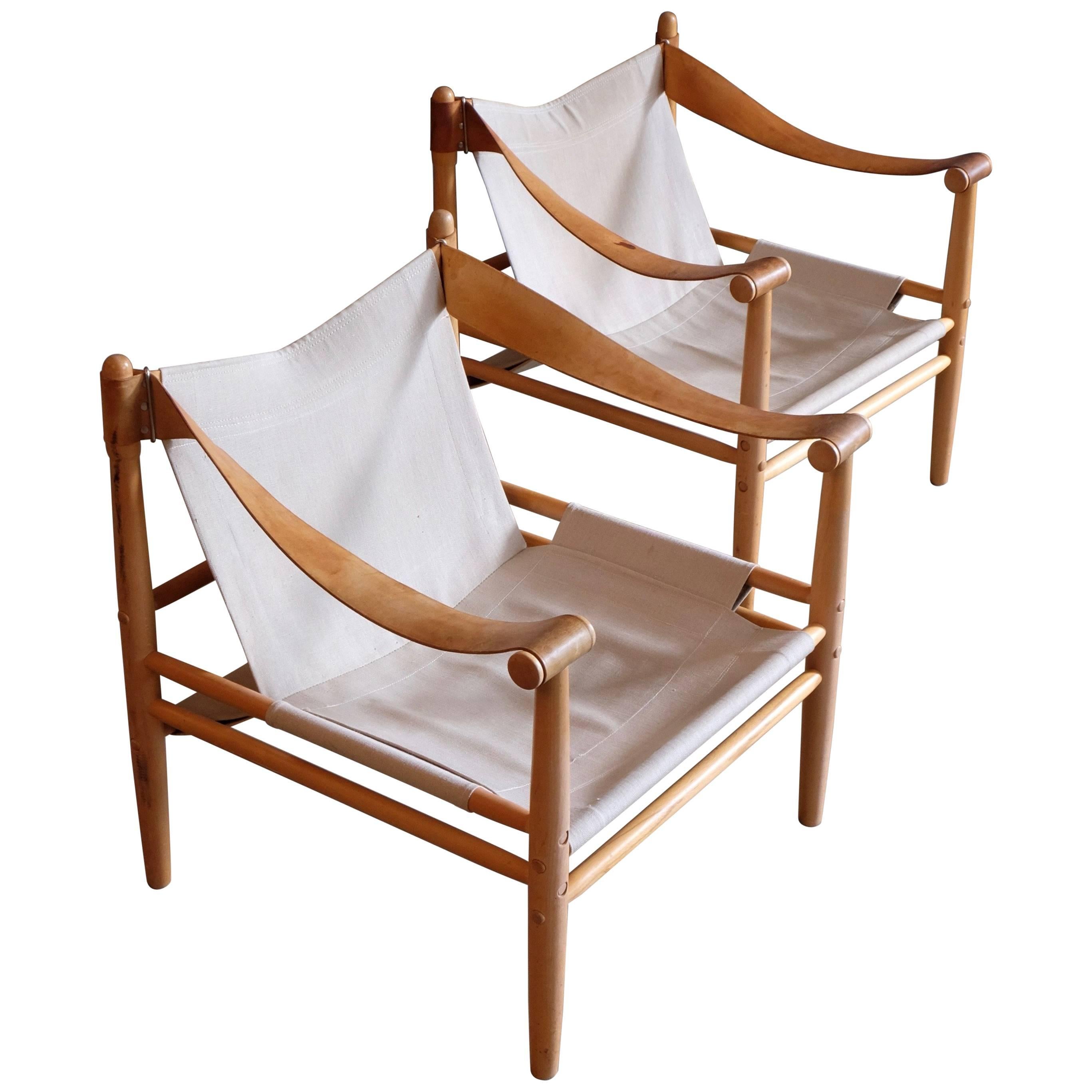 Pair of Swedish Safari Chairs by Gärsnäs, 1960s