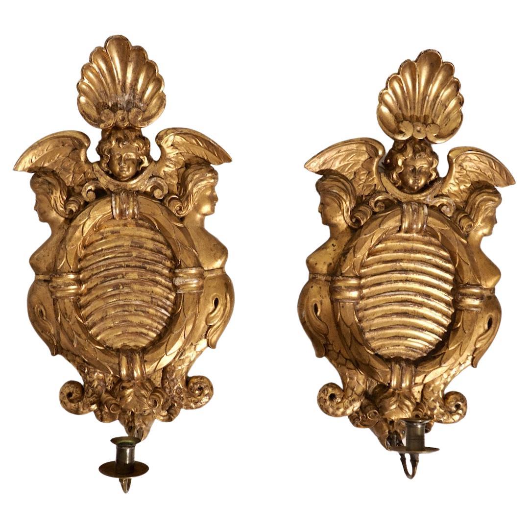 Pair of Swedish Sconces, 18th Century