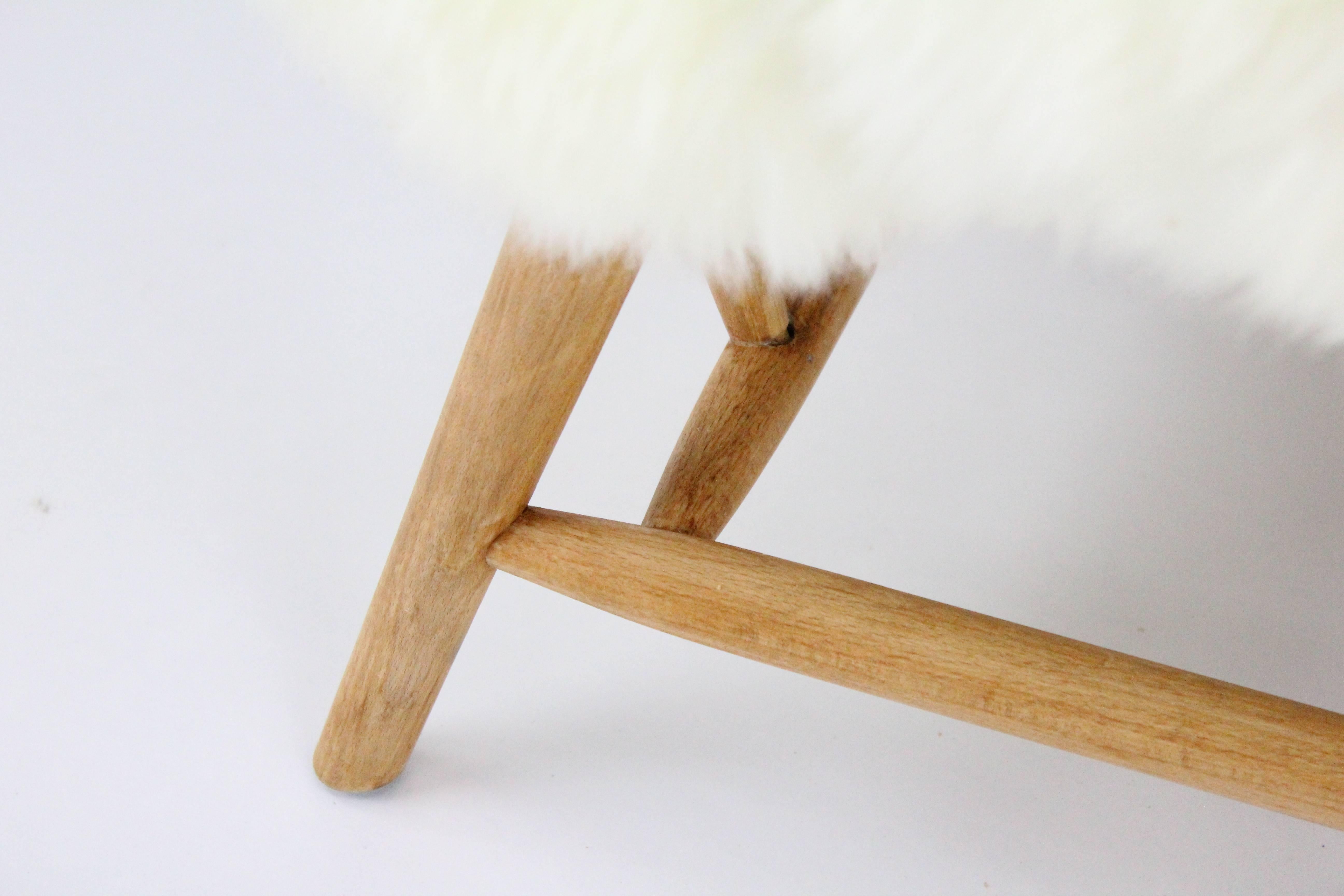 Pair of Swedish Sheep Skin and Beech Teve Easy Chairs by Alf Svensson for DUX 9