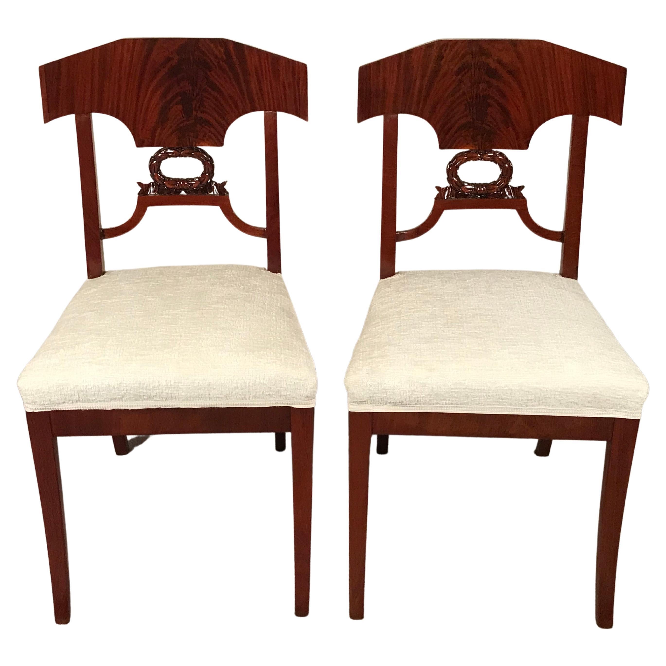 Pair of Swedish Gustavian Side Chairs, 1820-30 For Sale