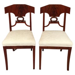 Antique Pair of Swedish Gustavian Side Chairs, 1820-30