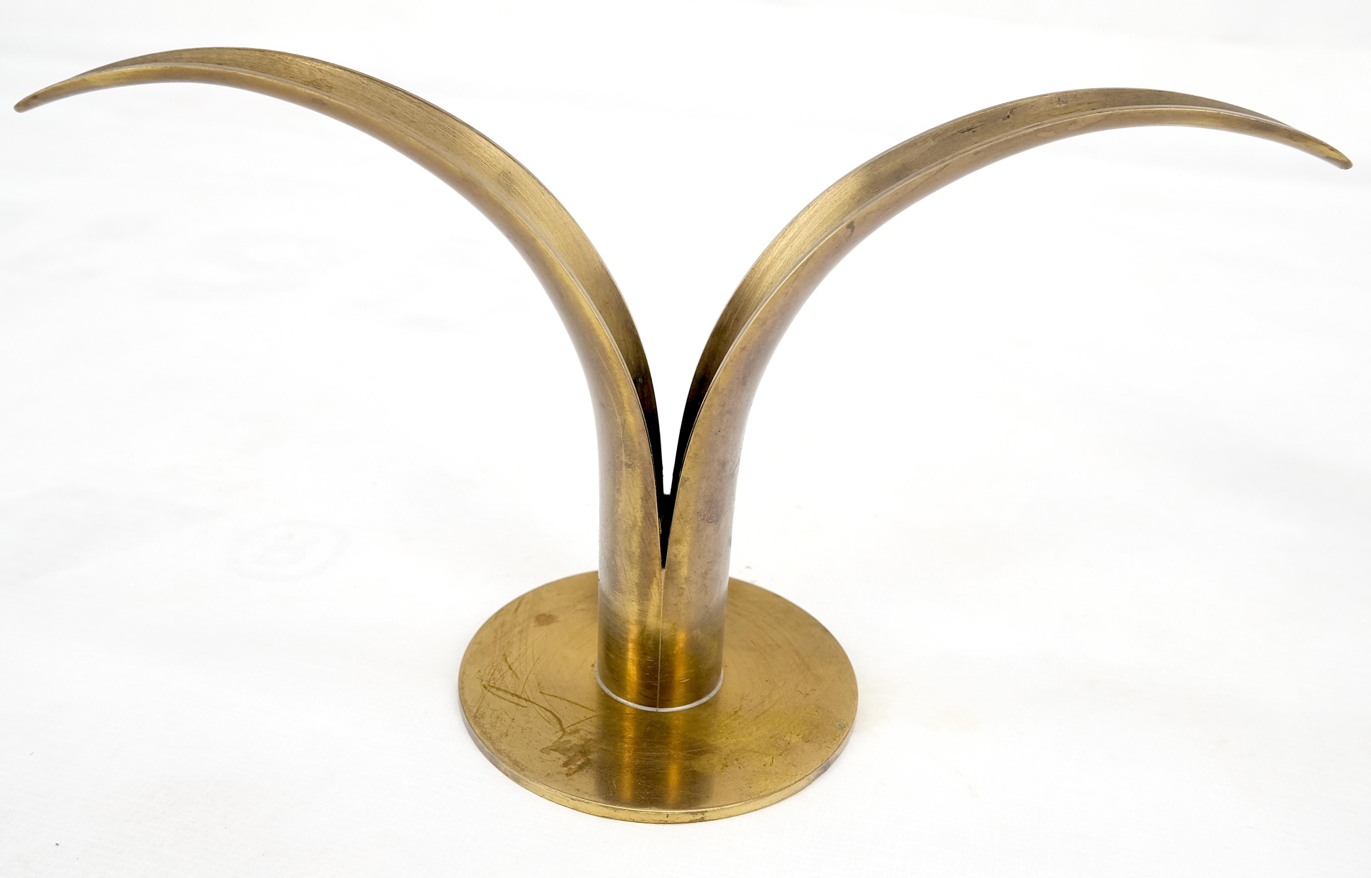 Pair of Swedish Solid Brass Candle Sticks Made in Sweden 