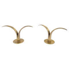 Coppia di bastoncini per candele svedesi in ottone massiccio Made in Sweden