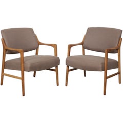 Pair of Swedish Solid Oak Chairs by Inge Andersson for Bröderna Andersson