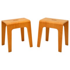 Vintage Pair of Swedish Stacking Bentwood Stools by Peter Brandt