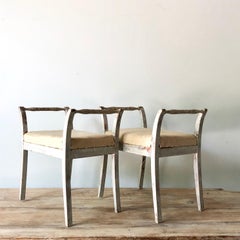 Pair of Swedish Stools with Armrests