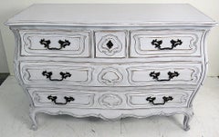 Pair of Painted Swedish Style Bombe Commodes Dressers Foyer Chests