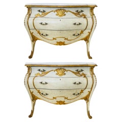 Pair of Swedish Style Bombe Italian Chests Commodes