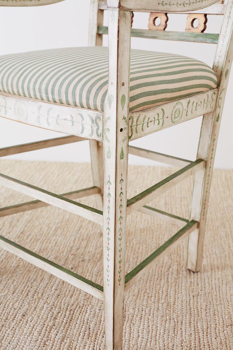 Dennis And Leen Folk Art Painted Bar Stool Chairs For At 1stdibs Dennis And Leen Folk Art Painted Bar Stool Chairs For 7