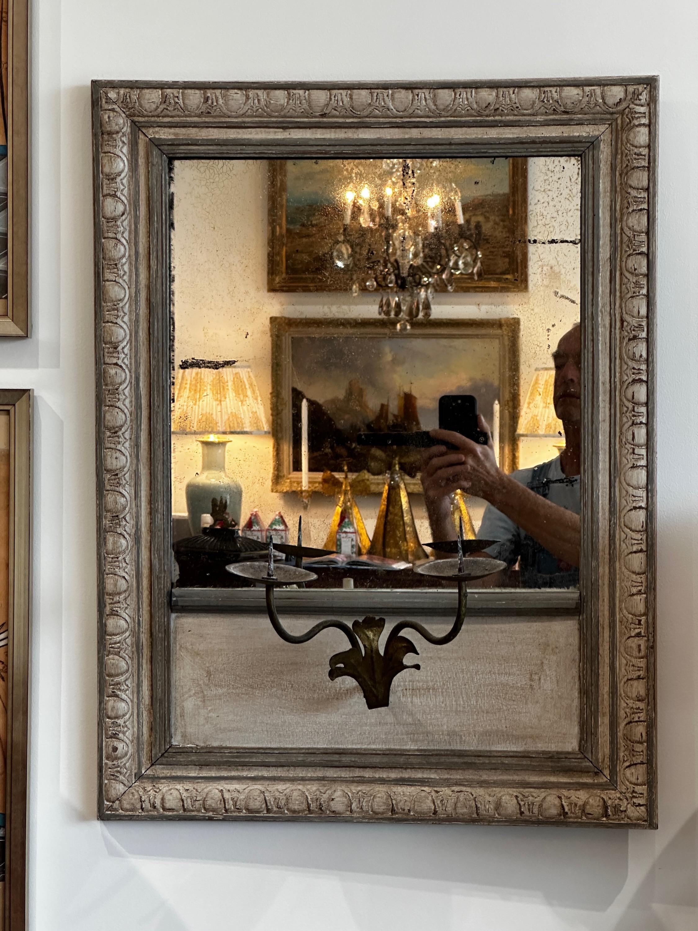 Gustavian Pair of Swedish Style Mirrored Sconces