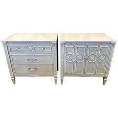 Pair of Swedish Style Vintage Thomasville Nightstands Chests Cabinets