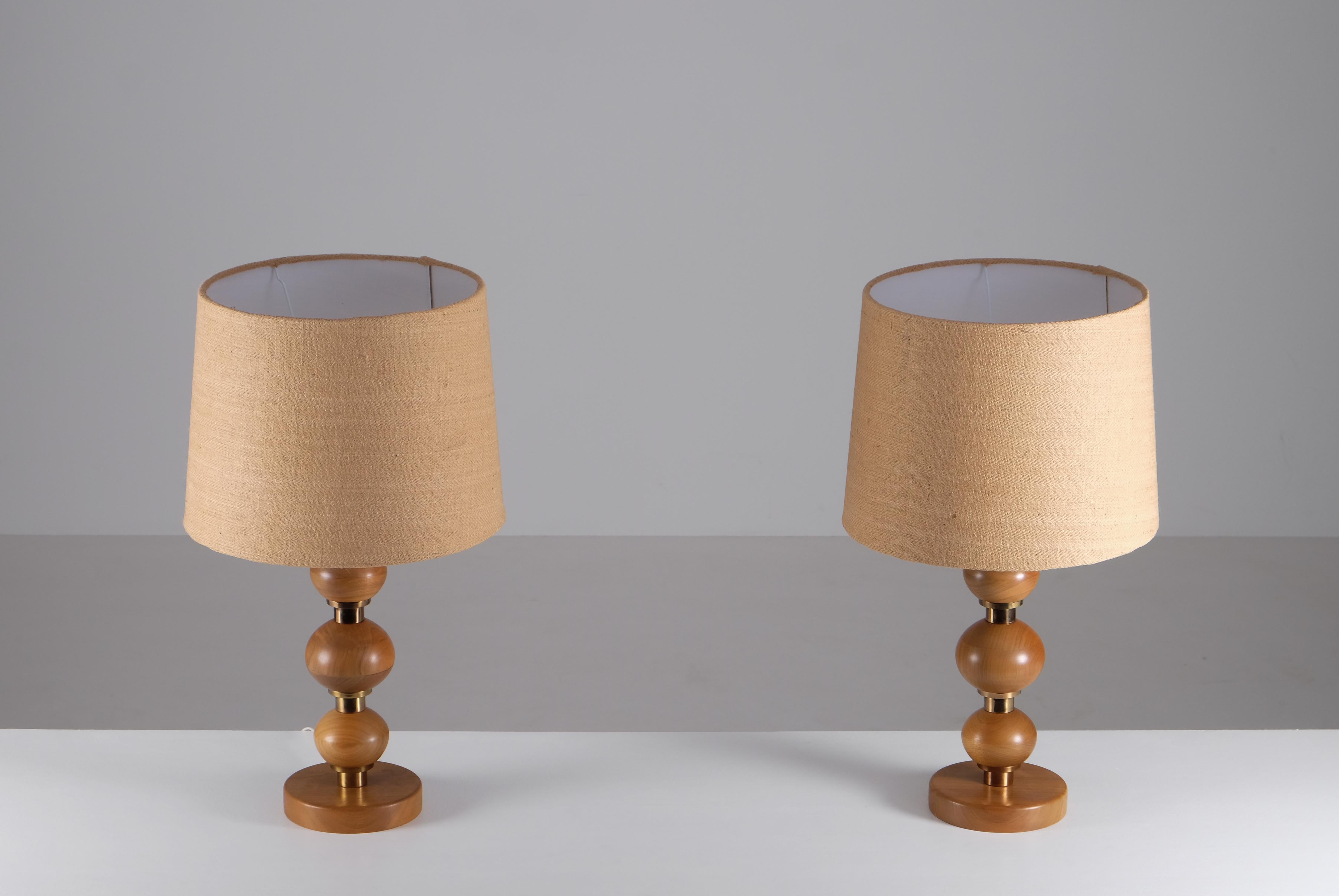 Pareja de lámparas de mesa suecas, años 60 en venta 2