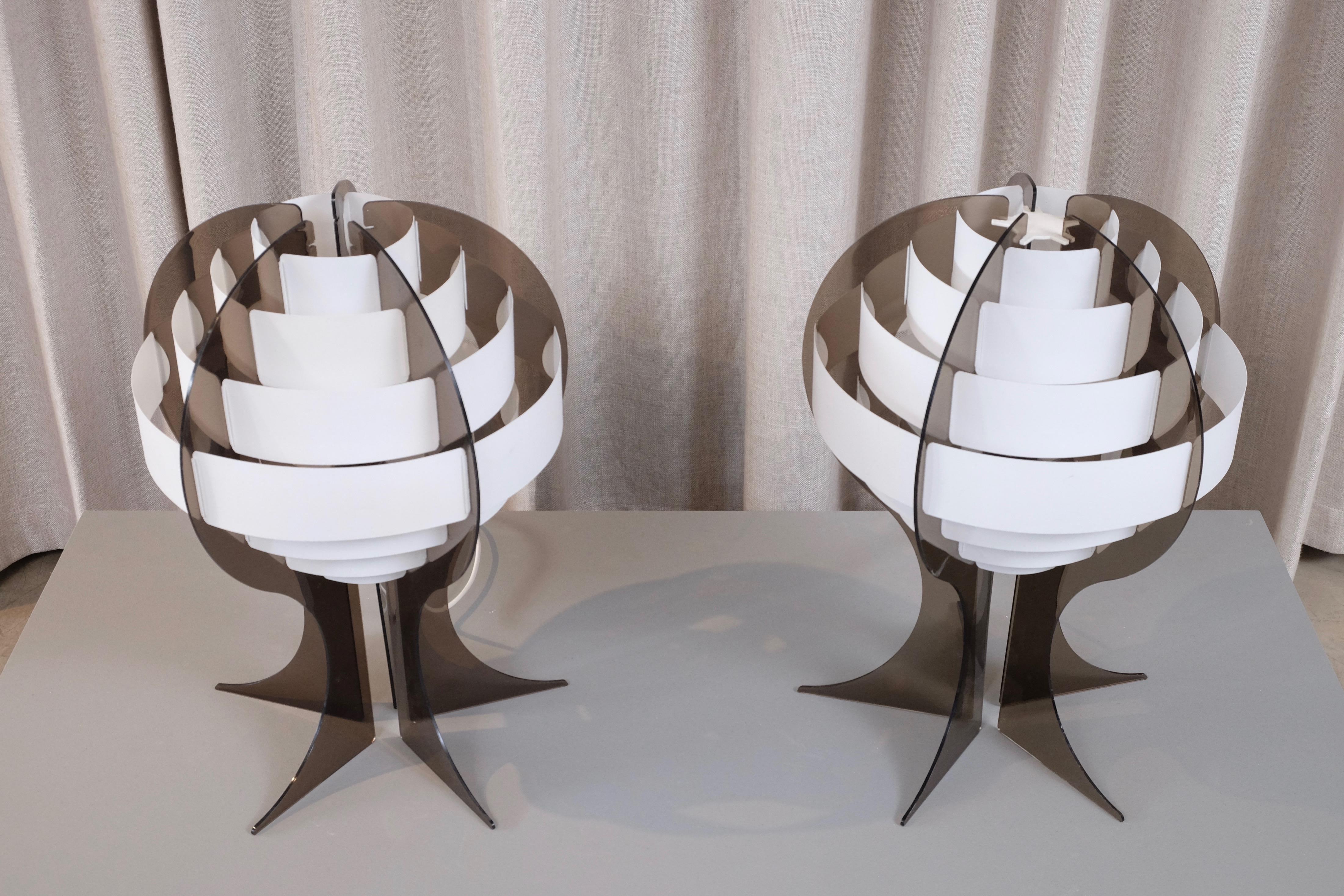 Late 20th Century Pair of Flemming Brylle & Preben Jacobsen Table Lamps, 1960s For Sale