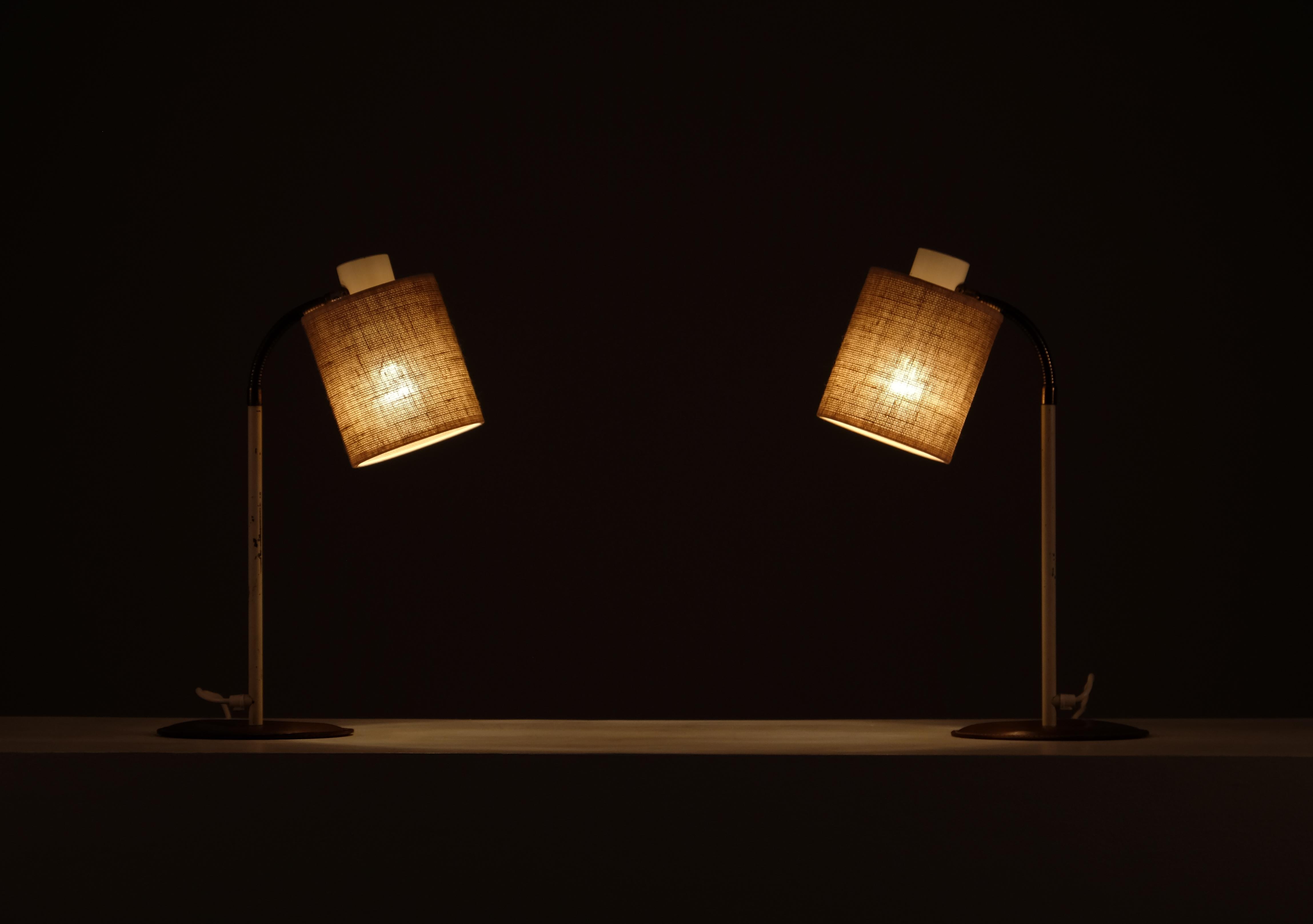 Pair of Swedish table lamps produced by Ateljé Lyktan, 1960s.