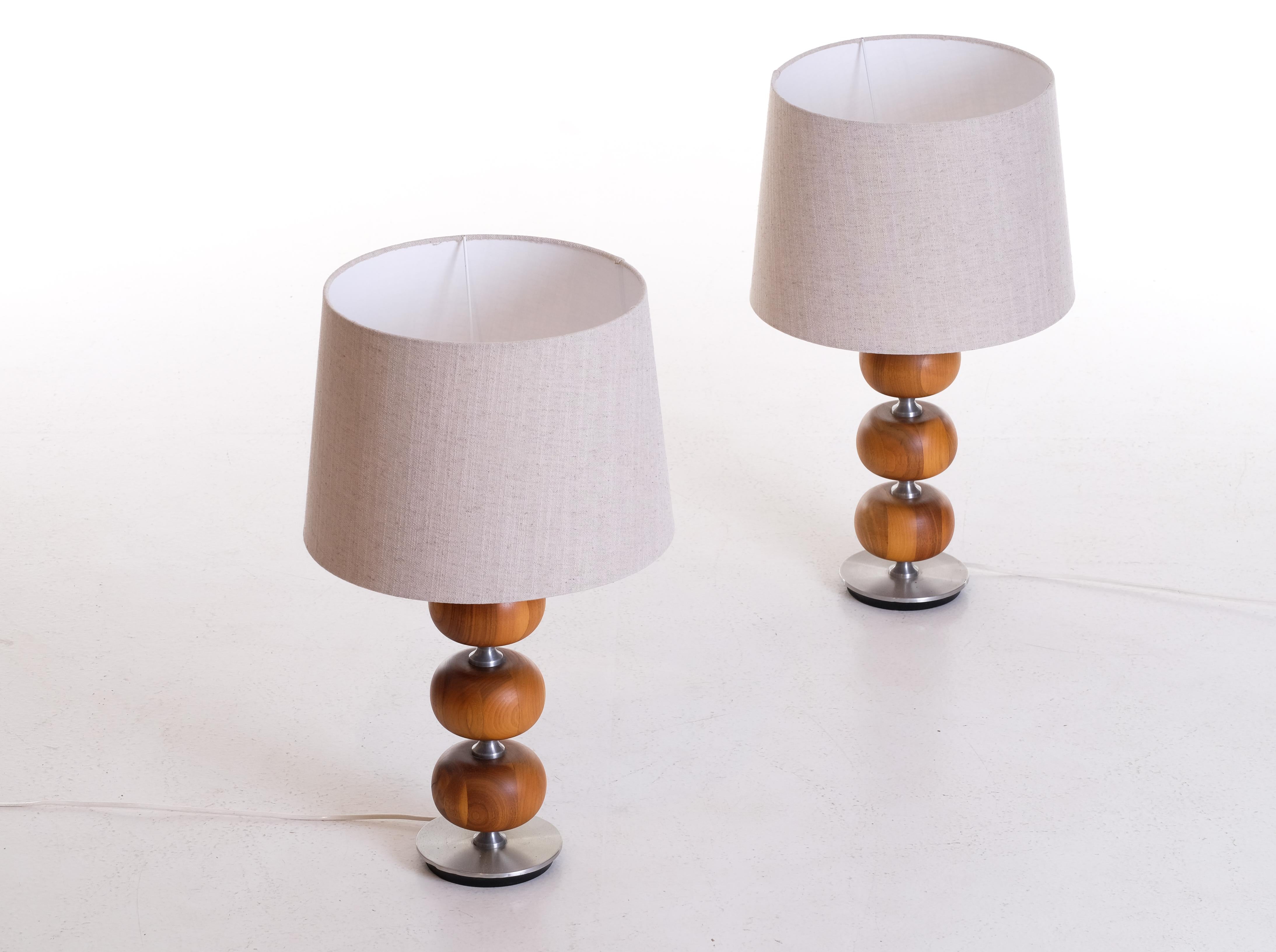Scandinavian Modern Pair of Swedish Table Lamps by Tranås Stilarmatur, 1960s For Sale