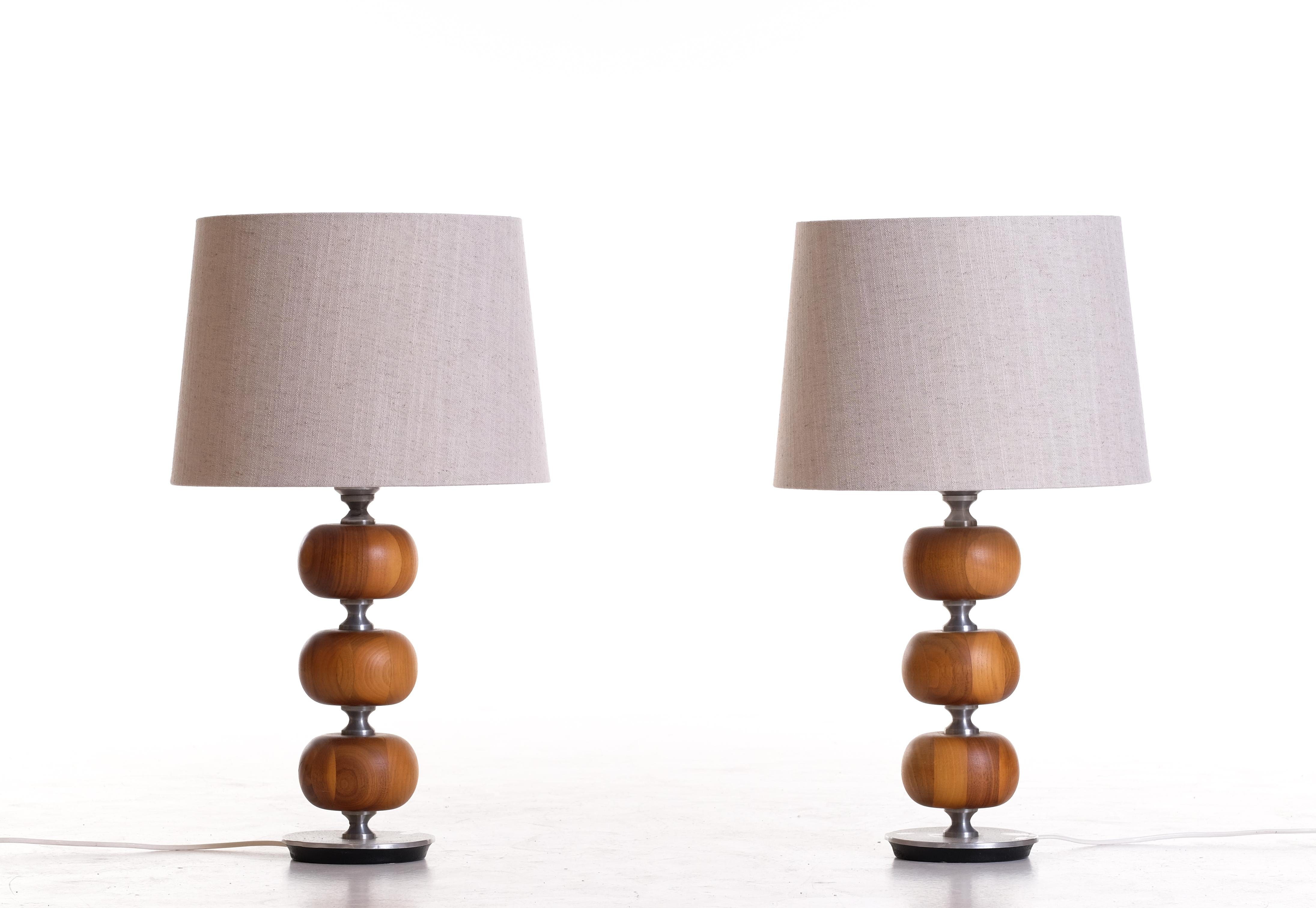 Paire de lampes de table suédoises par Tranås Stilarmatur, 1960s en vente 1