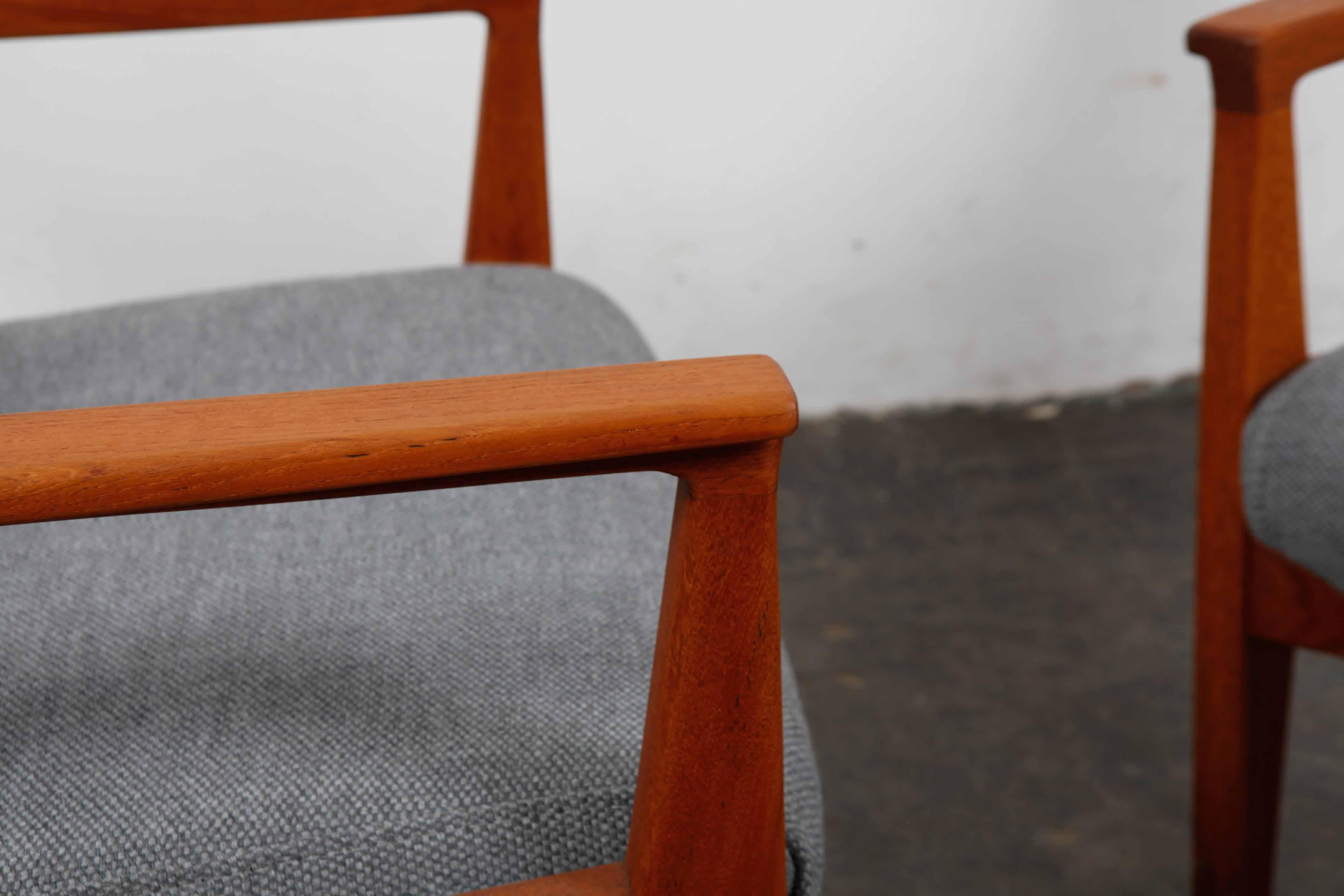 Pair of Swedish Teak 1960s Lounge Chairs Newly Refinished and Reupholstered 2