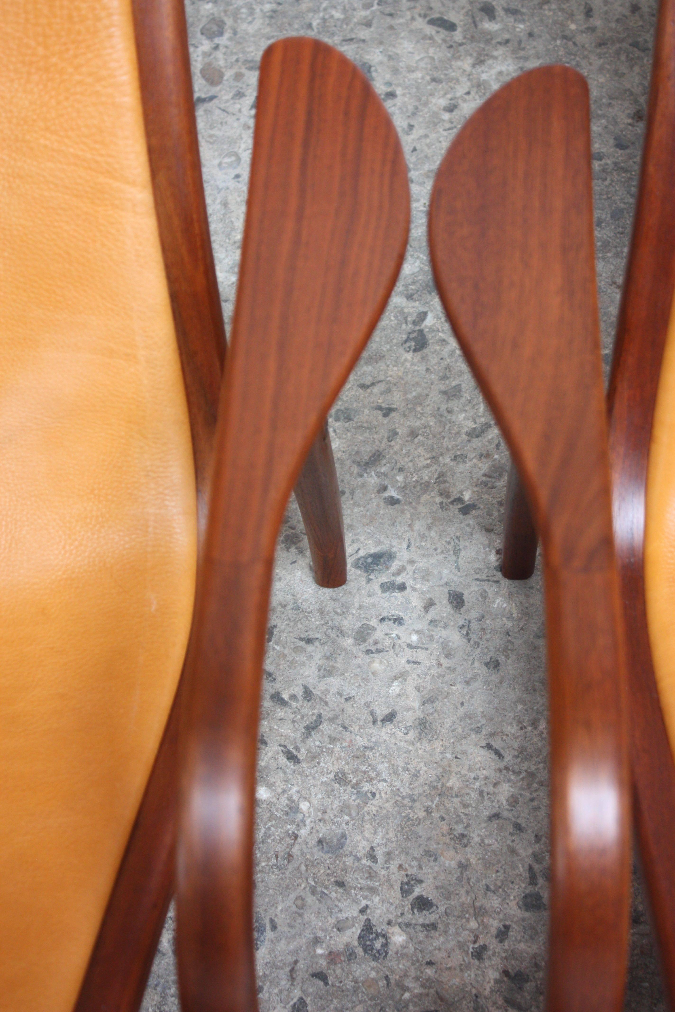 Pair of Swedish Teak and Leather 'Lamino' Chairs by Yngve Ekström 6
