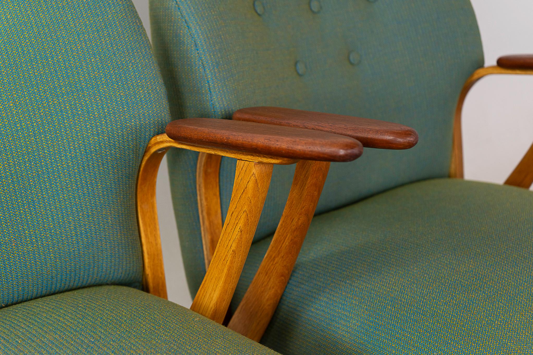 Scandinavian Modern Pair of Swedish Teak & Oak Lounge Chairs
