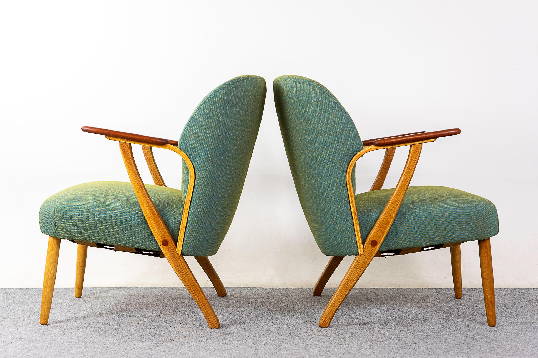 Pair of Swedish Teak & Oak Lounge Chairs 2