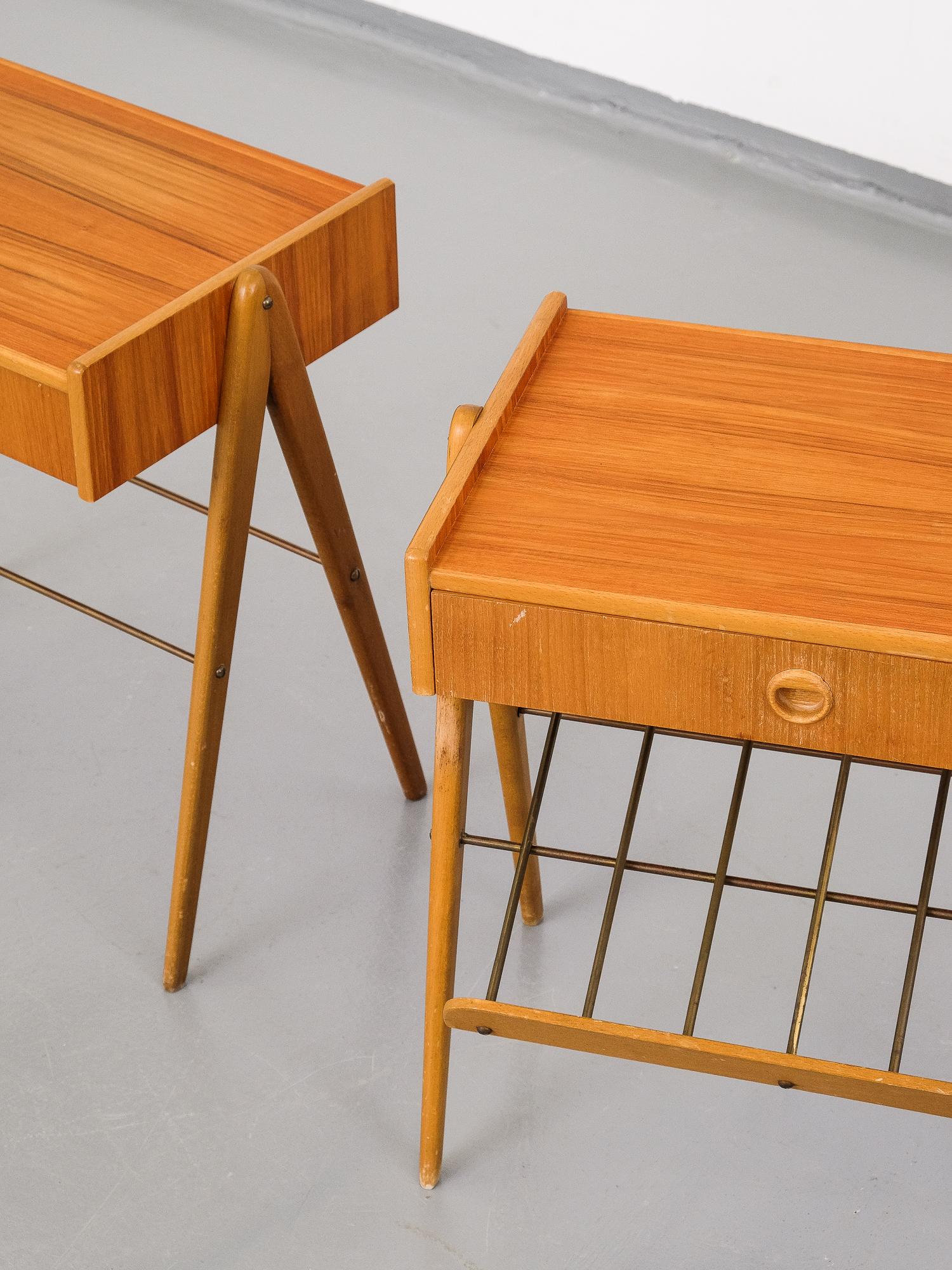 Two nightstands in teak and oak manufactured in Sweden during the 1960s.

Will be sent dismantled.