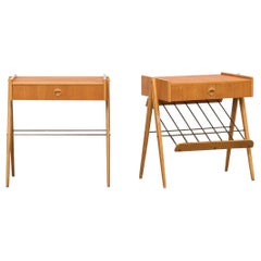 Pair of Swedish Teak and Oak Nightstands, 1960s