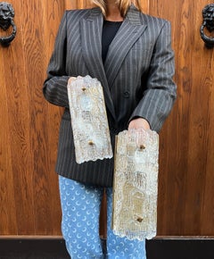 Pair of Swedish Textured Glass Wall Sconces by Carl Fagerlund for Orrefors, 1960