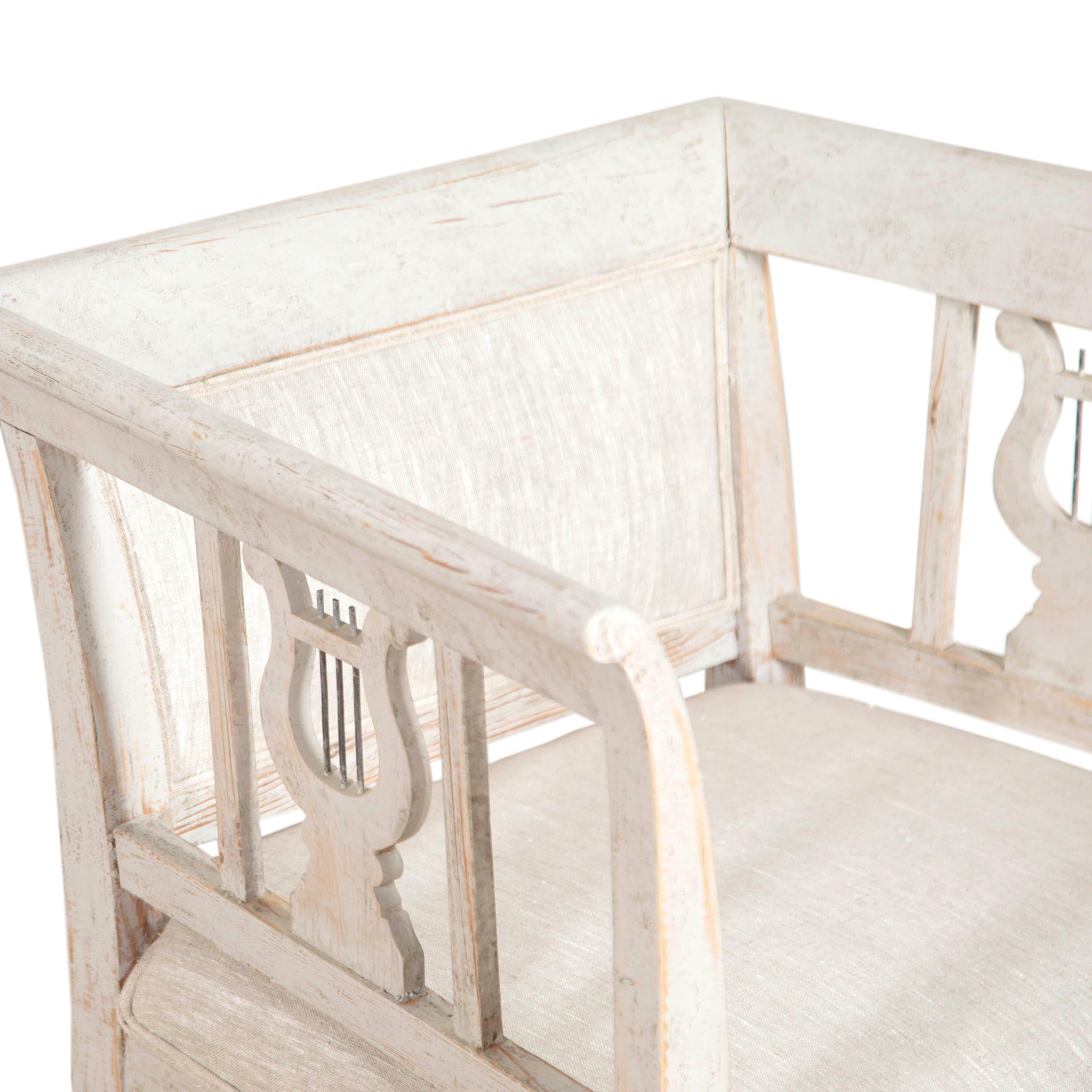 Linen Pair of Swedish Veranda Chairs For Sale