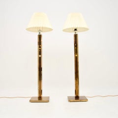 Pair of Swedish Vintage Brass Floor Lamps