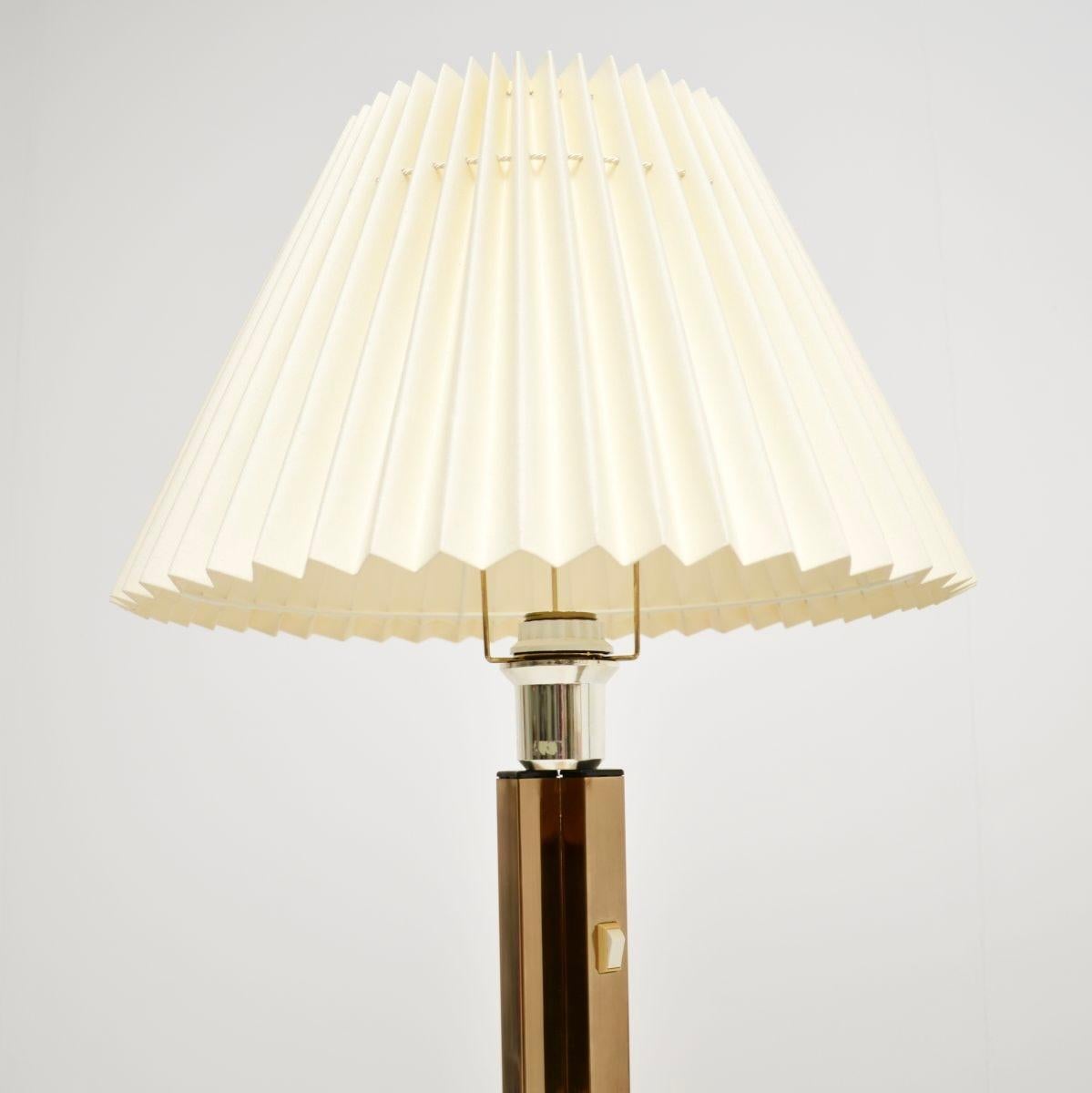 Late 20th Century Pair of Swedish Vintage Brass Floor Lamps