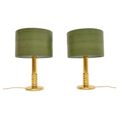 Paar schwedische Vintage-Messing-Tischlampen