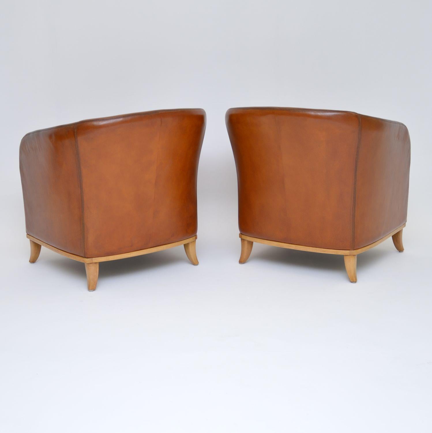 Pair of Swedish Vintage Leather Armchairs by Bröderna Anderssons In Good Condition In London, GB
