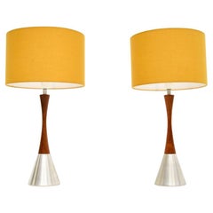 Pair of Swedish Vintage Steel Table Lamps by Bergboms