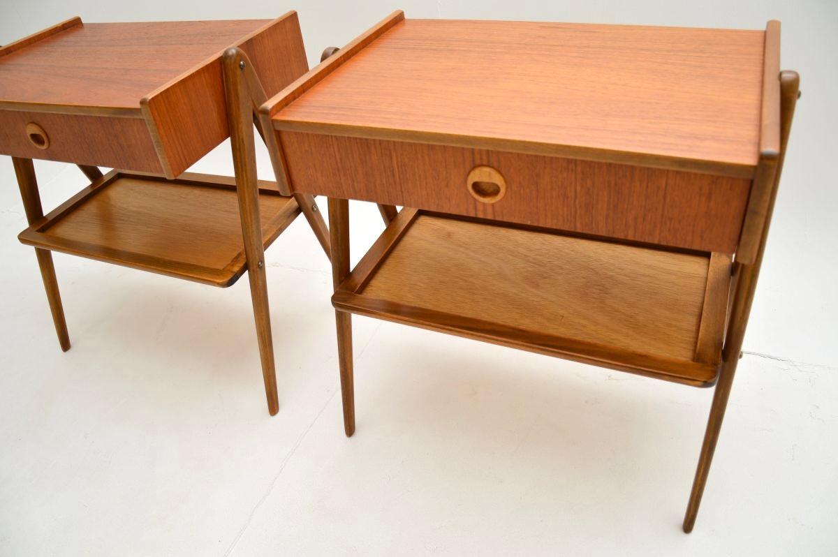 Pair of Swedish Vintage Teak Bedside Tables by AB Carlstrom For Sale 5