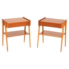 Pair of Swedish Vintage Teak Bedside Tables by AB Carlstrom
