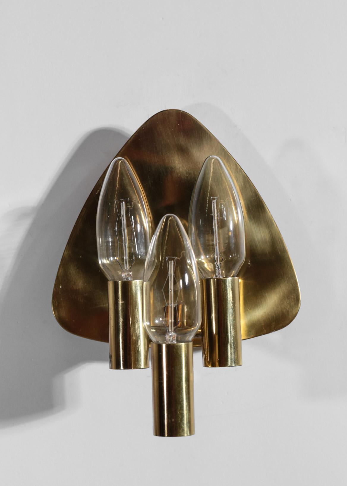 Pair of Swedish Wall Lights in Brass, 1960s Vintage For Sale 6