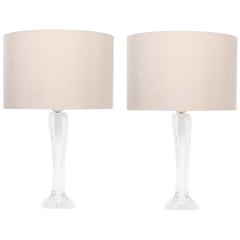 Pair of Swedish White Flygsfors Lamps