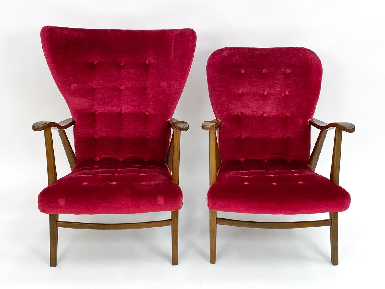 Scandinavian Modern Pair of Swedish Wingback 