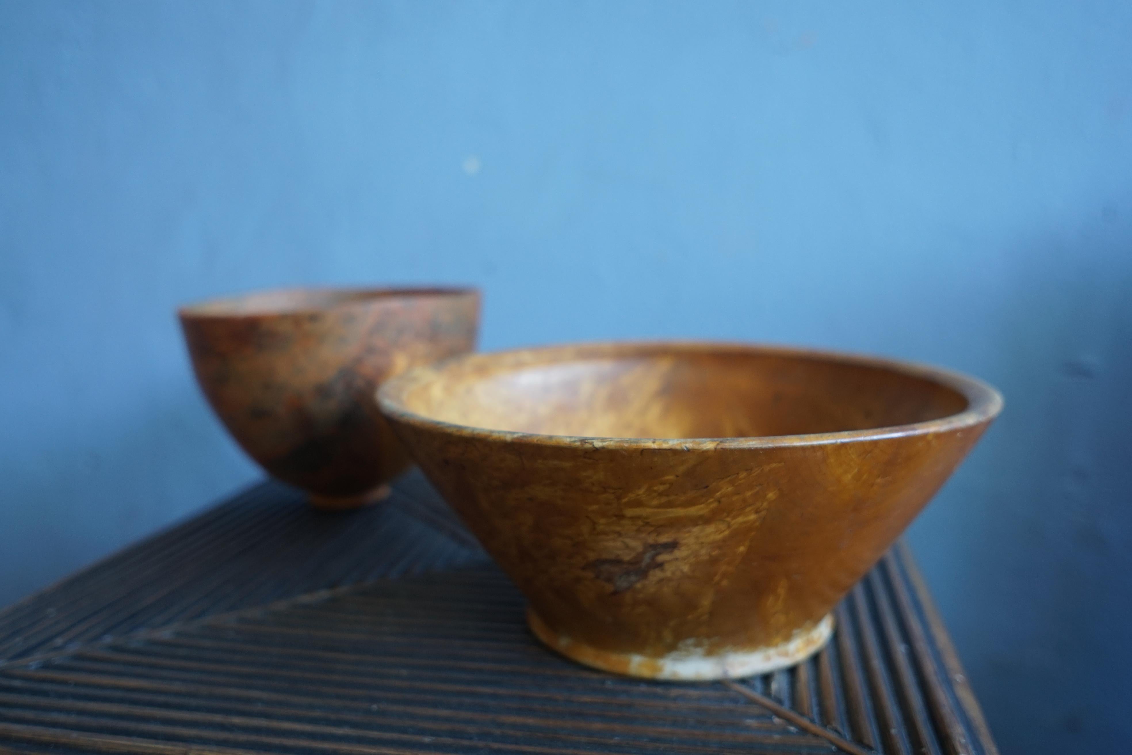Mid-20th Century Pair of Swedish Wooden Bowls in BirdsEye Maple, 1940s For Sale
